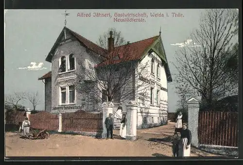 AK Weida /Thür., Gasthaus v. Alfred Jähnert, Neustädterstrasse