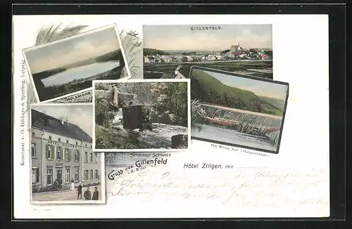 AK Gillenfeld, Hotel Zillgen, Holzmaar, der blaue See Pulvermaar