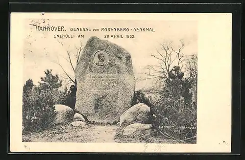 AK Hannover, General von Rosenberg-Denkmal, enthüllt 1902
