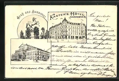 AK Hannover, Kasten`s Hotel, Hoftheater