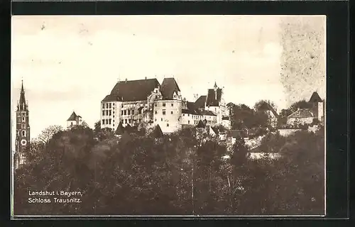 AK Landshut i. Bayern, Totalansicht Schloss Trausnitz