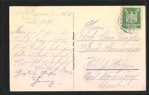 AK Landshut, Flusspartie mit Kirche