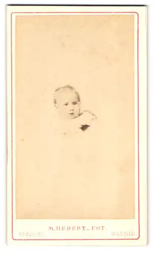 Fotografie M. Hebert, Madrid, Calle del Prado 10, Kleines Baby mit dicken Wangen