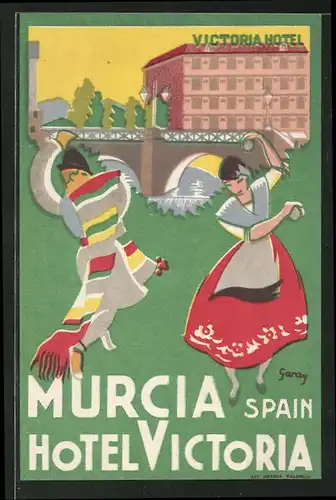 Kofferaufkleber Murcia, Hotel Victoria