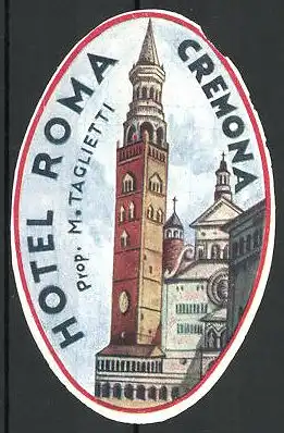 Kofferaufkleber Cremona, Hotel Roma
