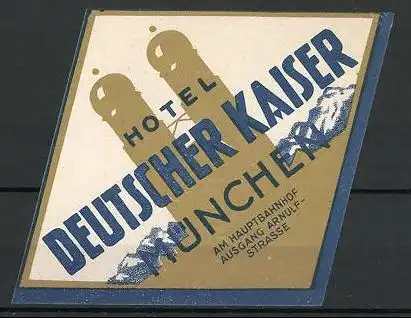 Kofferaufkleber München, Hotel Deutscher Kaiser