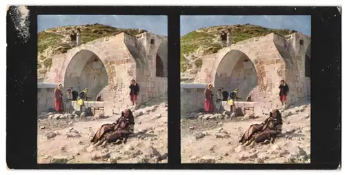 Stereo-Fotografie Chromoplast-Bild Nr. 166, Ansicht Jerusalem, Apostelbrullen wo Jesus mit seinen Jüngern rastete
