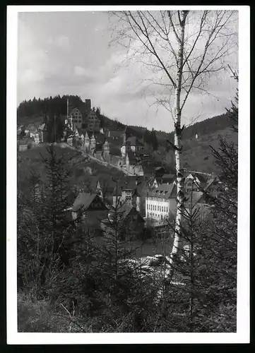 Fotografie unbekannter Fotograf, Ansicht Berneck / Schwarzwald, Gesamtansicht mit Schloss