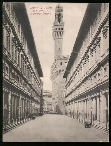 Riesen-AK Florenz - Firenze, Il Portico degli Uffizi e il Palazzo Vecchio