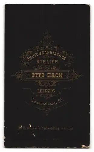 Fotografie Otto Hach, Leipzig, Zeitzerstrasse 23, Junger Mann mit Oberlippenbart