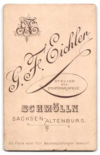 Fotografie G. F. Eichler, Schmölln, Mutter mit kleiner Tochter im karierten Kleidchen