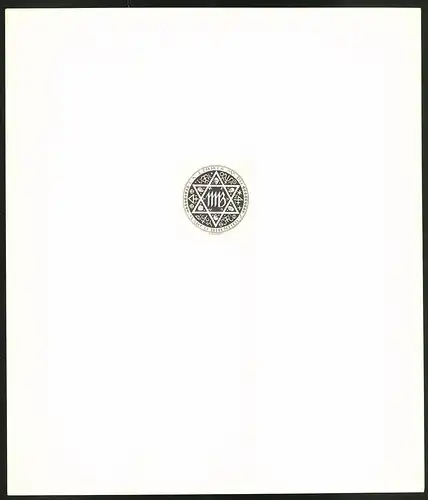 Exlibris von Alfred Cossmann, Marco Birnholz, Hexagramm mit Männerköpfen