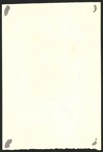 Exlibris von Richard Klein, Karl Andres, Mann liest am Tisch sitzend mit seiner Lupe ein Blatt
