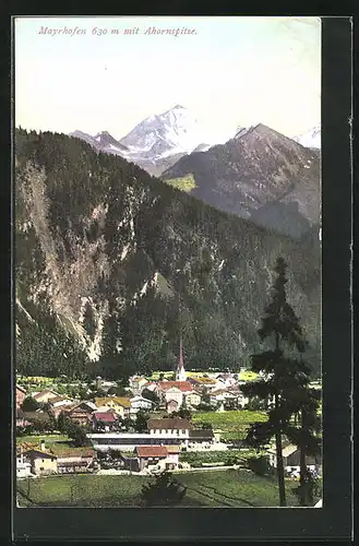 AK Mayrhofen, Ortsansicht mit Ahornspitze