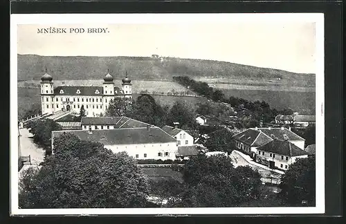 AK Mnisek pod Brdy, Teilansicht mit Schloss