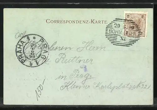 Mondschein-AK Leitmeritz / Litomerice, Flusspartie mit Dampfer Kaiser Wilhelm