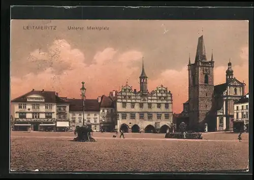 AK Leitmeritz / Litomerice, Unterer Marktplatz