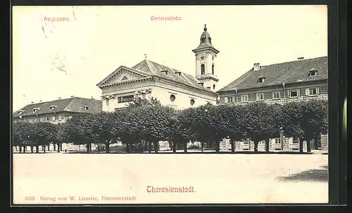 AK Theresienstadt / Terezin, Hauptwache und Garnisonkirche