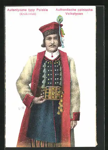 AK Polnischer Mann in edler Tracht