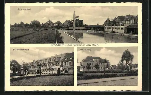 AK Gross-Gerau, Bezirkssparkasse, Kreisleitung, Schwimmbad