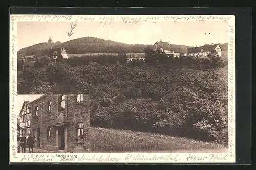 AK Mahlberg, Gasthof zum Michelsberg, Ortspartie
