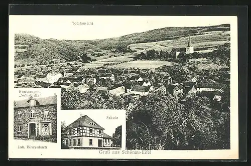 AK Schönau /Münstereifel, Konsumgen. Selbsthilfe, Schule, Totalansicht