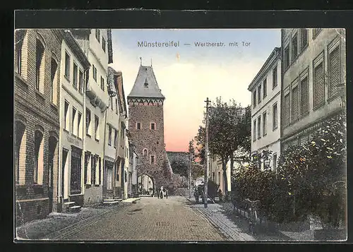 AK Münstereifel, Wetherstrasse mit Tor