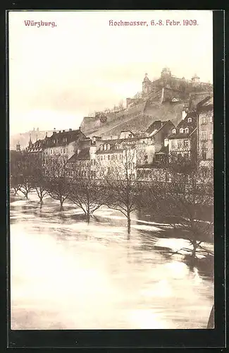 AK Würzburg, Hochwasser vom 6.-8. Februar 1909