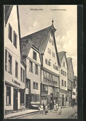 AK Münstereifel, Mädchenschar in der Orchheimerstrasse