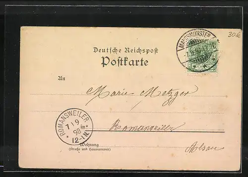 Lithographie Darmstadt, Gruppe des Kriegerdenkmals, Festhalle