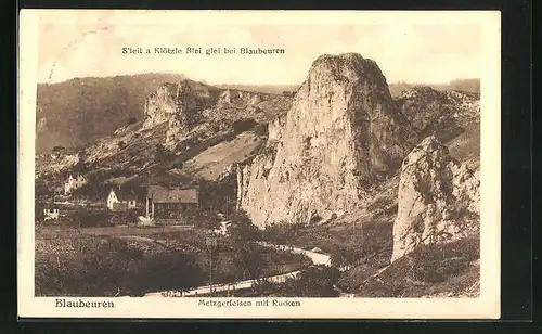 AK Blaubeuren, Metzgerfelsen mit Rucken