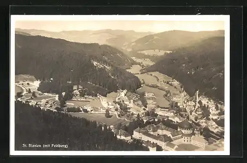 AK St. Blasien, Ortsansicht mit Feldberg