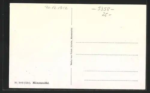 Künstler-AK Münstereifel, Ortsansicht im Sonnenschein