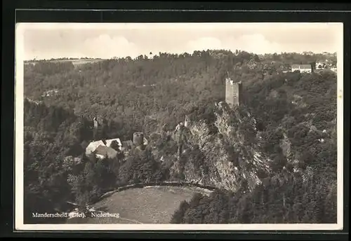 AK Manderscheid, Niederburg aus der Vogelschau