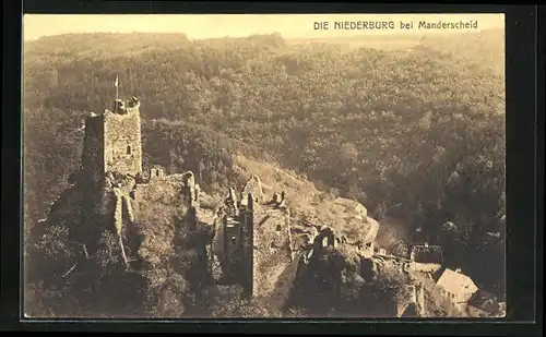 AK Manderscheid, Niederburg aus der Vogelschau