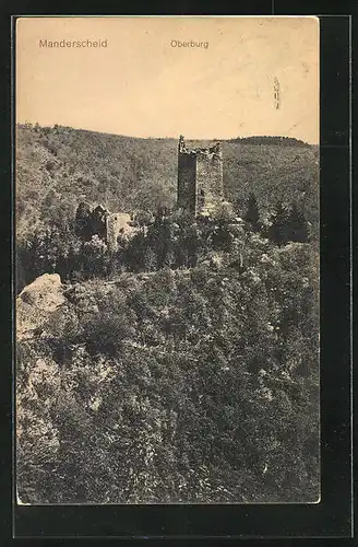 AK Manderscheid, Ansicht der Ruine Oberburg