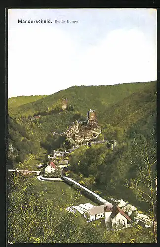 AK Manderscheid, Beide Burgen aus der Vogelschau