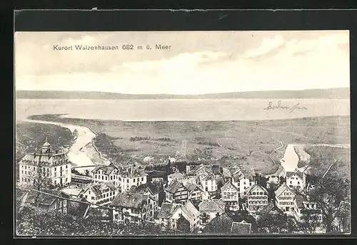 AK Walzenhausen, Ortspartie aus der Vogelschau