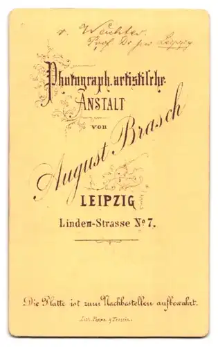 Fotografie A. Brasch, Leipzig, Prof. Dr. Karl Georg von Wächter, Mitbegründer und Präsident des deutschen Juristentag