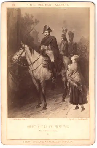 Fotografie Friedr. Bruckmann, München, Gemälde: Oberst V. Toll un Fiken Voss, Fritz Reuter Gallerie