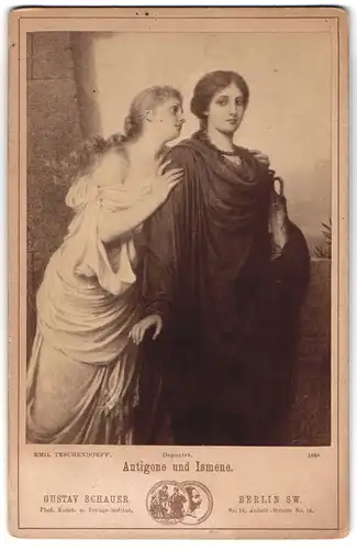 Fotografie Gustav Schauer, Berlin, Anhalt-Str. 14, Gemälde: Antigone und Ismene