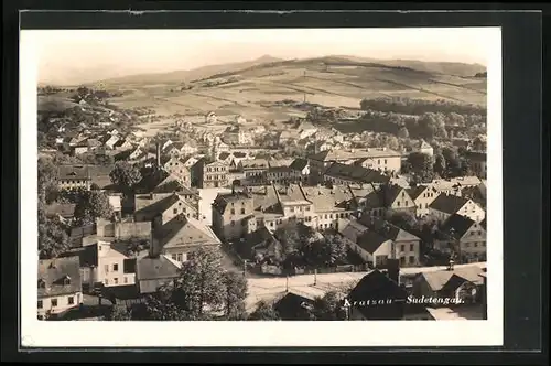 AK Kratzau, Teilansicht der Stadt