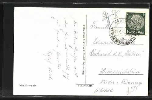 AK Kratzau, Teilansicht der Stadt