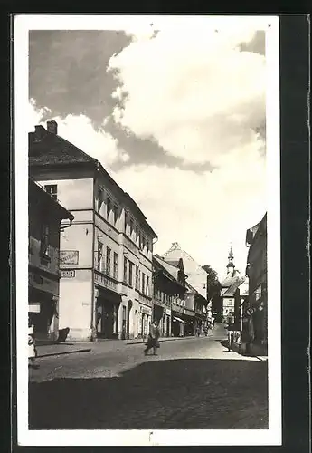 AK Leipa / Ceska Lipa, Strassenpartie im Stadtkern