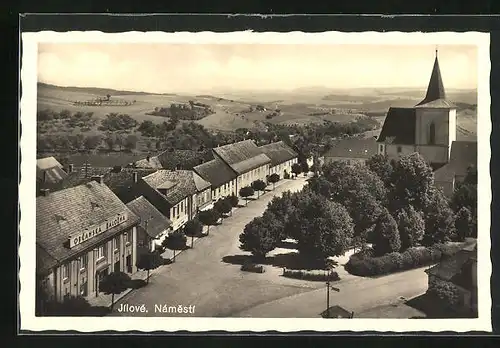 AK Jilové, Námesti, Marktplatz aus der Vogelschau, Obcanska Zálozna