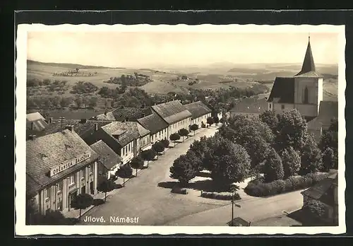 AK Jilové, Námesti, Marktplatz aus der Vogelschau, Obcanska Zálozna