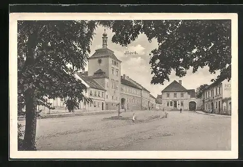 AK Jilové, Námesti, Marktplatz mit Rathaus