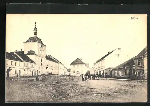 AK Jilové, Námesti, Rathaus am Marktplatz