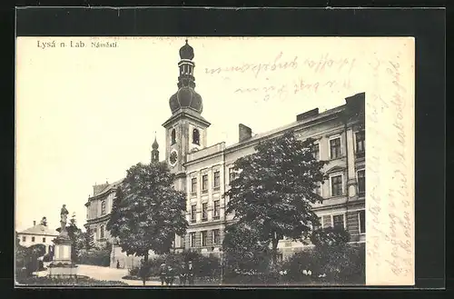 AK Lissa / Lysa, Námesti, Rathaus und Denkmal
