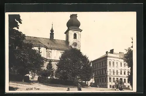 AK Lissa / Lysa, Kostel a skola, Schule und Kirche